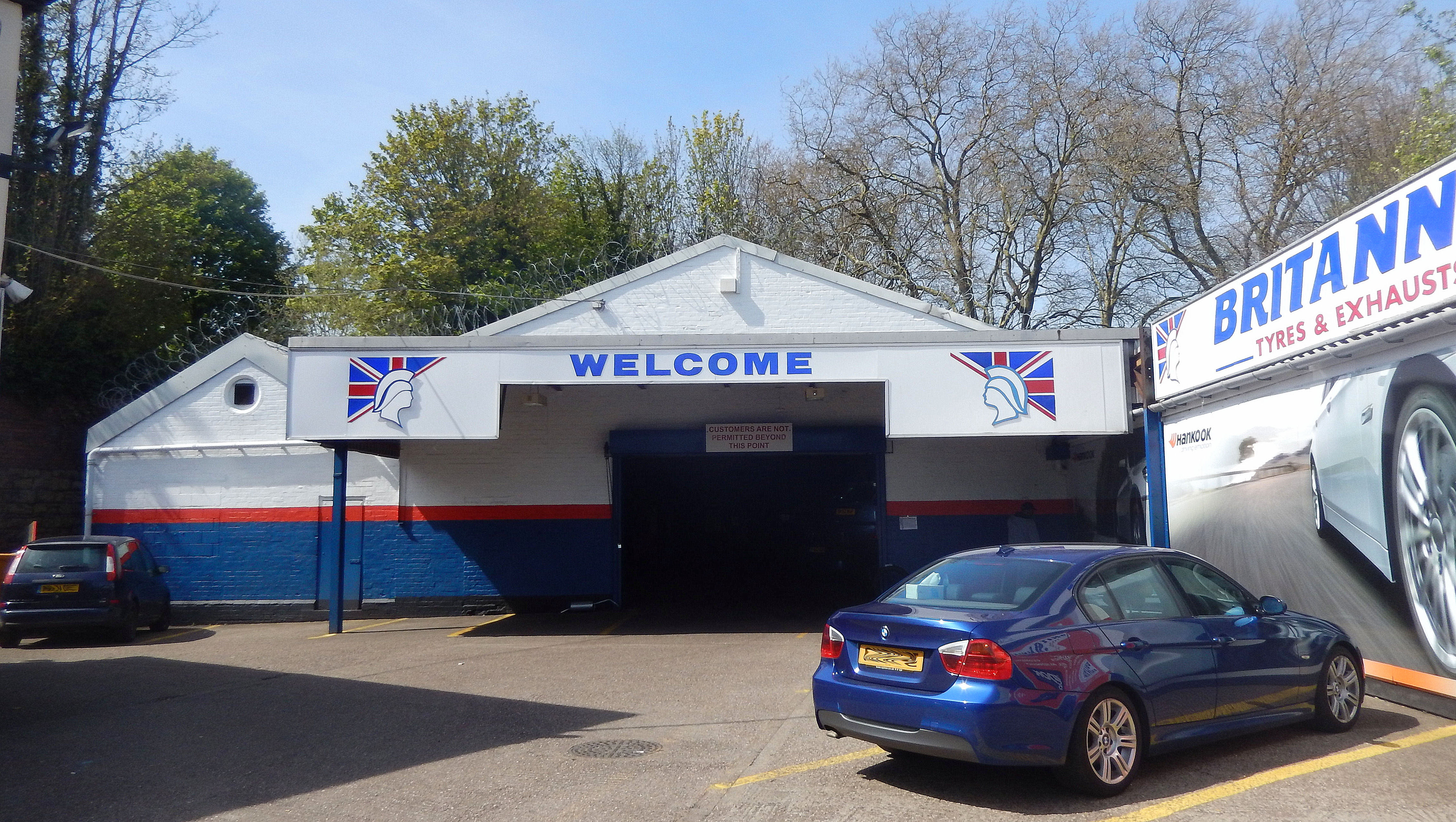 Outside of building of Britannia Tyres Coventry 