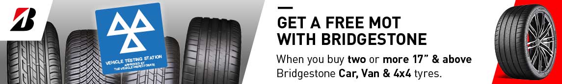 Buy 2 or 4 Bridgestone tyres of any size for any car from 1st March until 31st May 2022 from ETB and you can receive up to £40 of Amazon e-code gift.