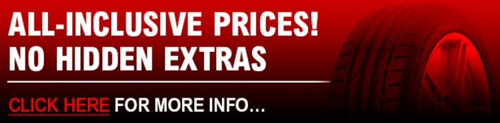 All Inclusive Prices on Tyres